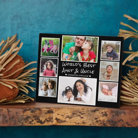 世界の叔母最高のと叔父の8写真コラージュ フォトプラーク (側面)
