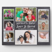 世界の叔母最高のと叔父の8写真Chalkboard フォトプラーク (正面)