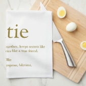 世界の叔母最高のの定義金ゴールドグリッター キッチンタオル (四つ折り)