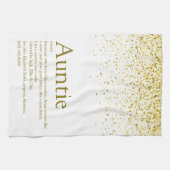 世界の叔母最高のの定義金ゴールドグリッター キッチンタオル (横)