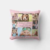 世界の叔母最高の写真コラージピンク クッション (正面)