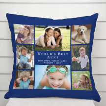 世界の叔母最高の写真コラージブルー