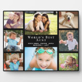 世界の叔母最高の写真コラージュ黒 フォトプラーク (正面)