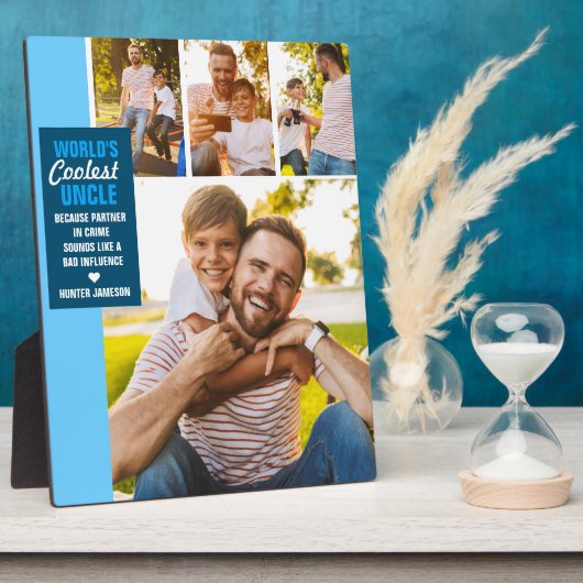 世界の叔父クール |写真モダンコラージュ フォトプラーク (側面)