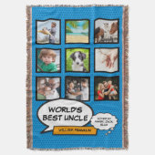 世界の叔父最高のおもしろいクールモダン漫画写真 スローブランケット (正面縦)