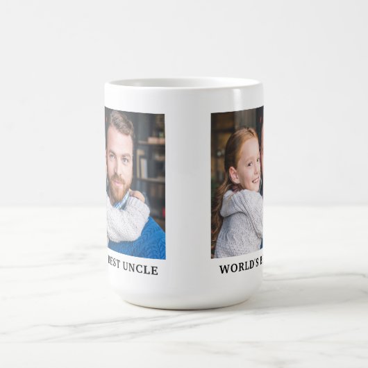 世界の叔父最高のの甥の写真 コーヒーマグカップ (中央)