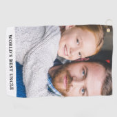 世界の叔父最高のの甥の写真 ゴルフタオル (横)