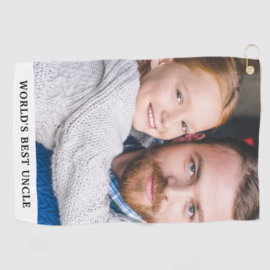 世界の叔父最高のの甥の写真 ゴルフタオル (横)