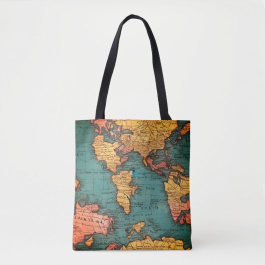 世界の古い地図エコフレンドリー トートバッグ (正面)