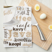 世界の名前を取り巻くコーヒー キッチンタオル (四つ折り)