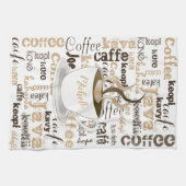 世界の名前を取り巻くコーヒー キッチンタオル (横)