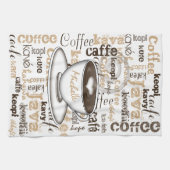 世界の名前を取り巻くコーヒー キッチンタオル (横)