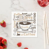 世界の名前を取り巻くコーヒー スタンダードカクテルナプキン (インサイチュ)