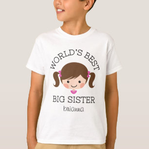 世界の名前入りな最も最高のな姉の茶色の毛 Tシャツ