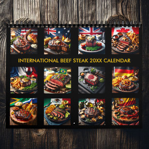 世界の味: 20XX牛国際的肉ステーキ カレンダー