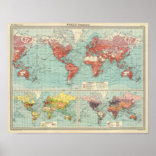 世界の商業の地図 ポスター
