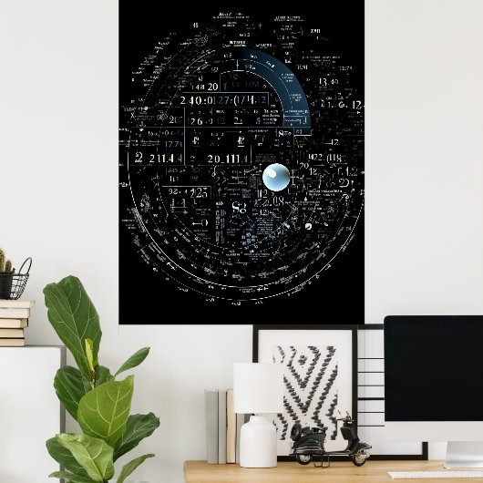 世界の問題を解実在決する数式 ポスター (ホームオフィス)
