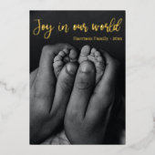 「世界の喜び」クリスマス生まれたばかりの発表 箔シーズンカード (正面)