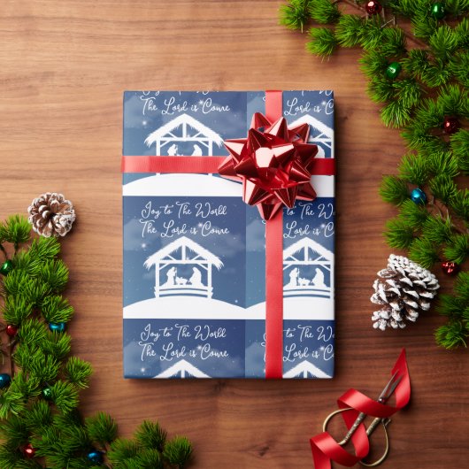 世界の喜び 宗教的なクリスマスの降誕 ラッピングペーパー (クリスマスギフト)