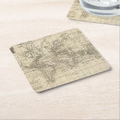 世界の図表 スクエアペーパーコースター (アングル)