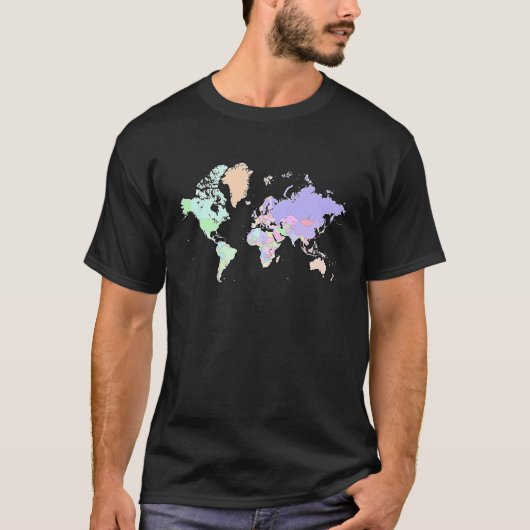 世界の国々のカラフルな地図 国際的 Tシャツ (正面)