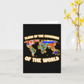 世界の国の地図 国際旗 カード (黄色い花)
