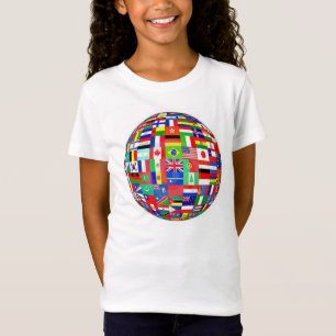世界の国旗のサッカーボール Tシャツ
