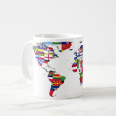世界の国旗の世界地図 コーヒーマグカップ (正面左)