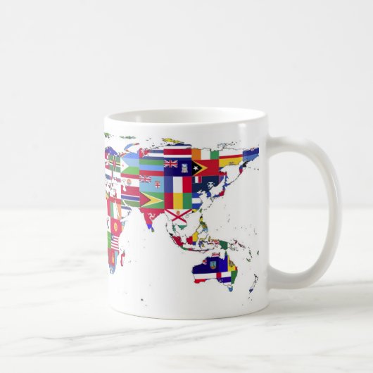 世界の国旗の世界地図 コーヒーマグカップ (右)