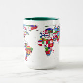 世界の国旗の世界地図 マグカップ (中央)