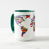世界の国旗の世界地図 マグカップ (正面左)