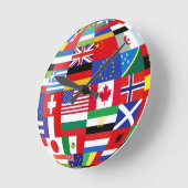 世界の国旗の円形の時計 ラウンド壁時計 (傾斜)