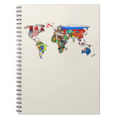 世界の国旗の地図のノート ノートブック (正面)