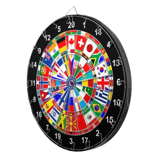 世界の国旗の投げ矢のボードゲーム旅行雄牛e ダーツボード (正面右)
