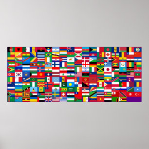 世界の国旗の背景 ポスター
