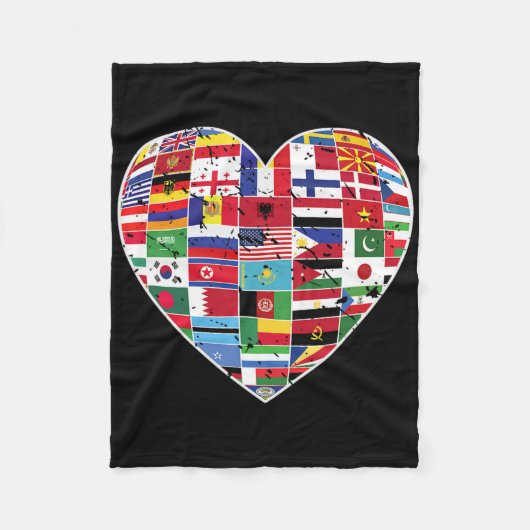 世界の国旗アースデイ フリースブランケット (正面)