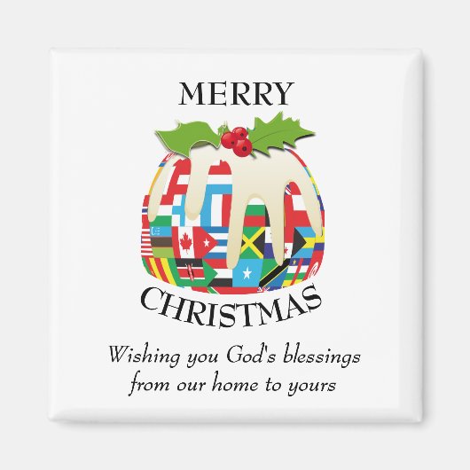 世界の国旗クリスマスプリン磁石 マグネット (正面)