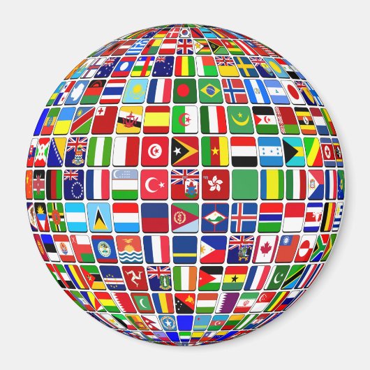 世界の国旗グローブ国際的, マグネット (正面)