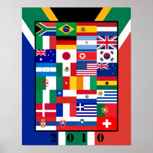 世界の国旗サッカー2010ポスター ポスター