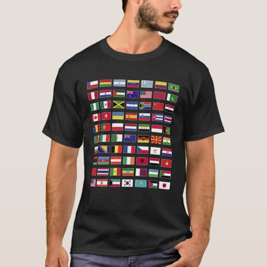 世界の国旗世界の国旗5つのコンテナからのフラグ Tシャツ (正面)