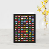 世界の国旗国際的 カード (黄色い花)