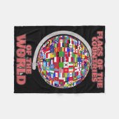 世界の国旗国際的 フリースブランケット (正面(横))