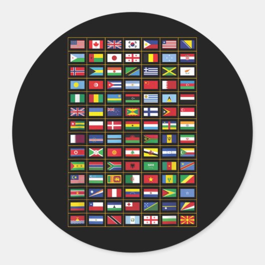 世界の国旗国際的 ラウンドシール (正面)