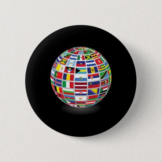 世界の国旗国際的 缶バッジ (正面)