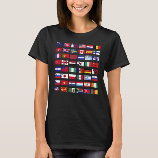 世界の国旗国際的 Tシャツ (正面)