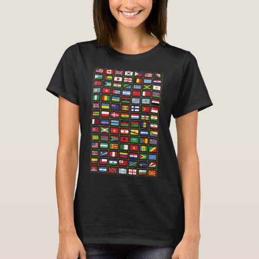 世界の国旗国際的 Tシャツ (正面)