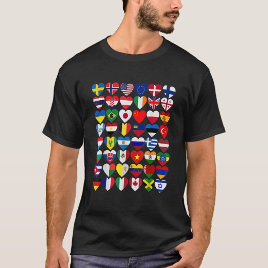 世界の国旗国際的 Tシャツ (正面)
