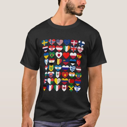 世界の国旗国際的 Tシャツ (正面)
