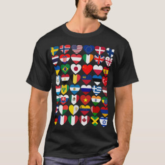世界の国旗国際的。 Tシャツ