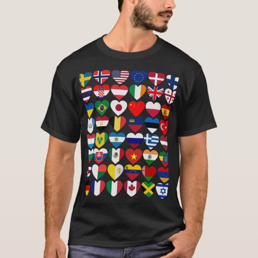 世界の国旗国際的。 Tシャツ (正面)